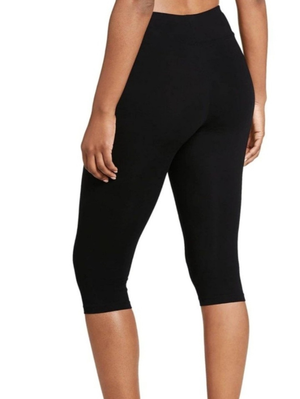 High-Rise Black Capri Leggings for Women